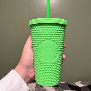 Starbucks lime green studded bling cup 16oz